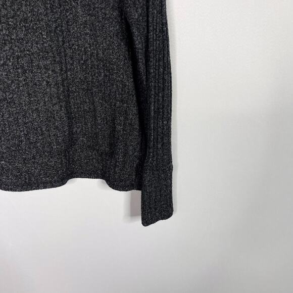Athleta Large L Gray Transit Pullover Turtleneck Sweater Ribbed Long Sleeve - Picture 4 of 11